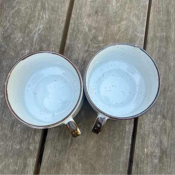 Vintage Japan Stoneware Floral Speckled Soup Bowl or Large Mug Set of Two - Picture 6 of 11